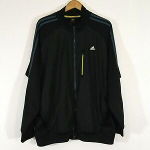 Adidas Climalite 3 Stripe Jacket 2XL Black Silver Gorpcore